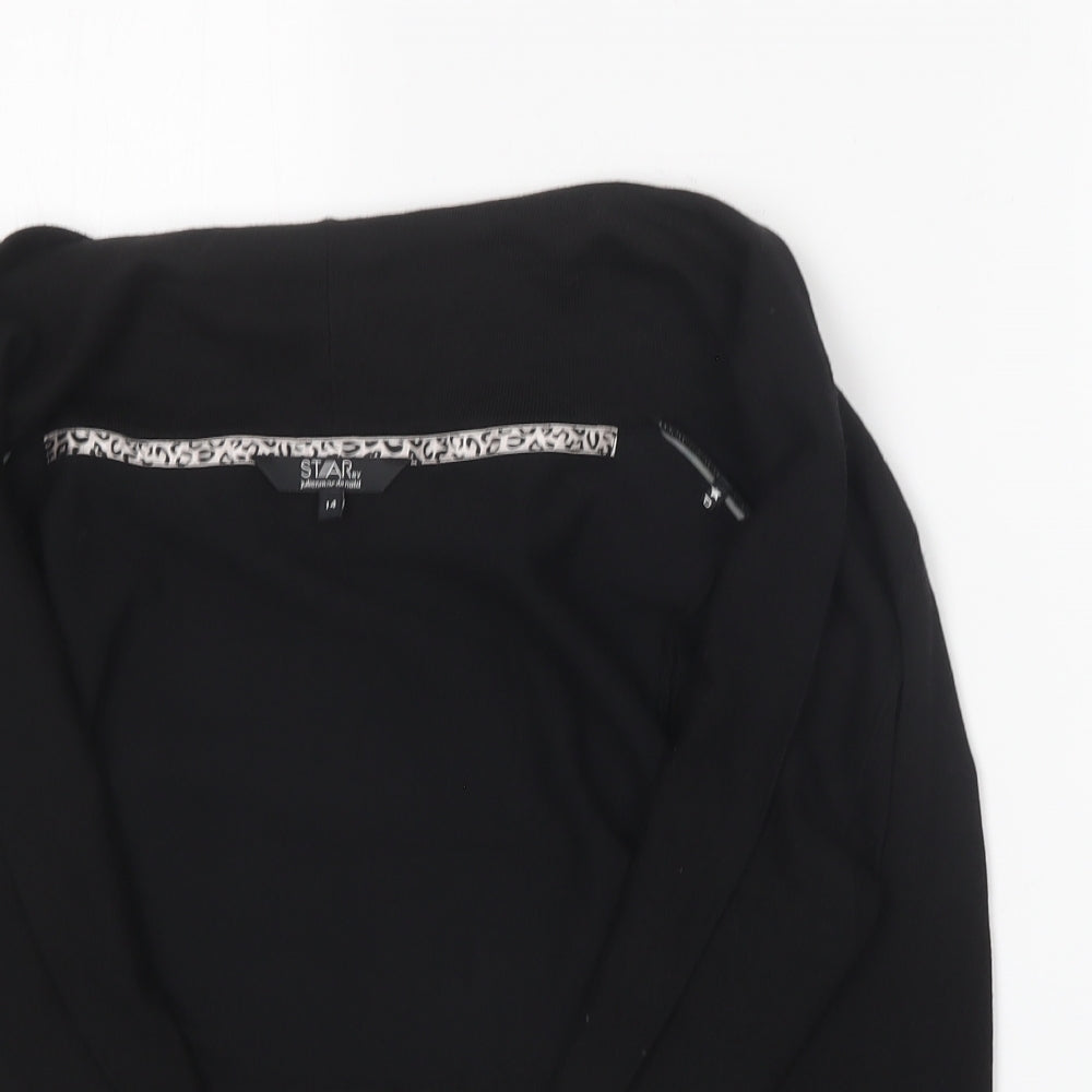 Womens UK Size 14 Star Black Cardigan Jumper