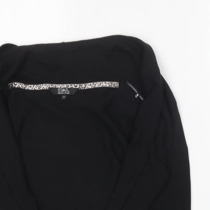 Womens UK Size 14 Star Black Cardigan Jumper