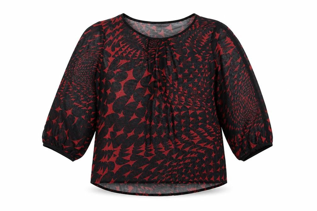 Womens UK Size 12 Marks and Spencer Red Tunic Blouse