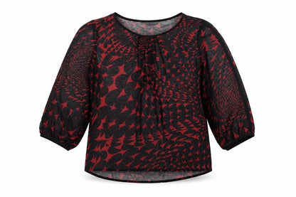 Womens UK Size 12 Marks and Spencer Red Tunic Blouse