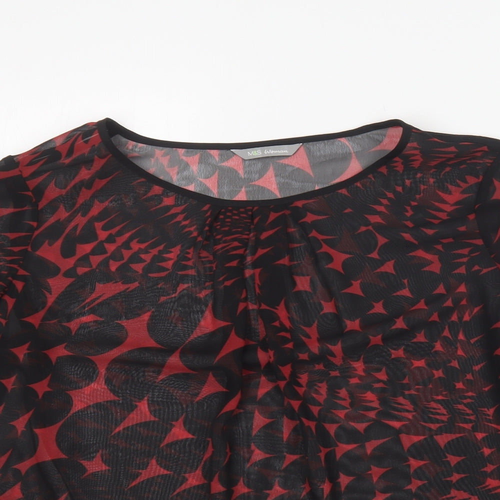 Womens UK Size 12 Marks and Spencer Red Tunic Blouse