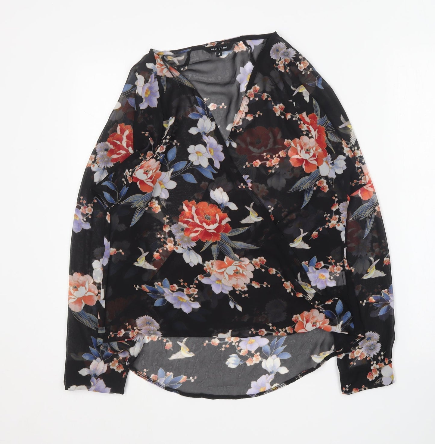 Womens UK Size 8 New Look Multicoloured Basic Blouse