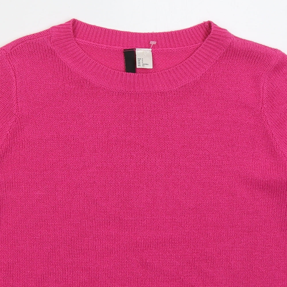 Womens UK Size S H&M Pink Pullover Jumper