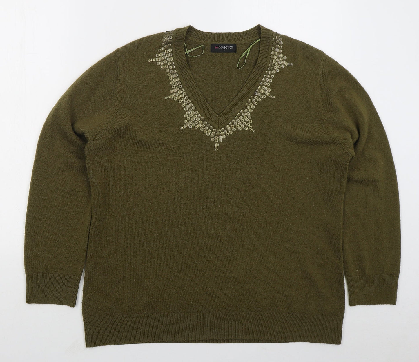 Womens UK Size L Bonmarché Green Pullover Jumper