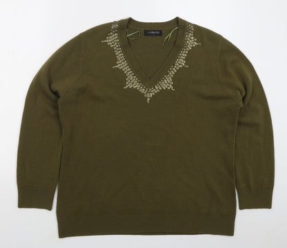 Womens UK Size L Bonmarché Green Pullover Jumper