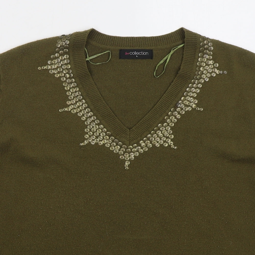 Womens UK Size L Bonmarché Green Pullover Jumper