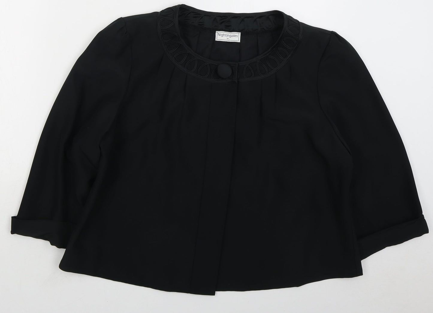 Nightingales Womens Black Jacket Size 8 Button