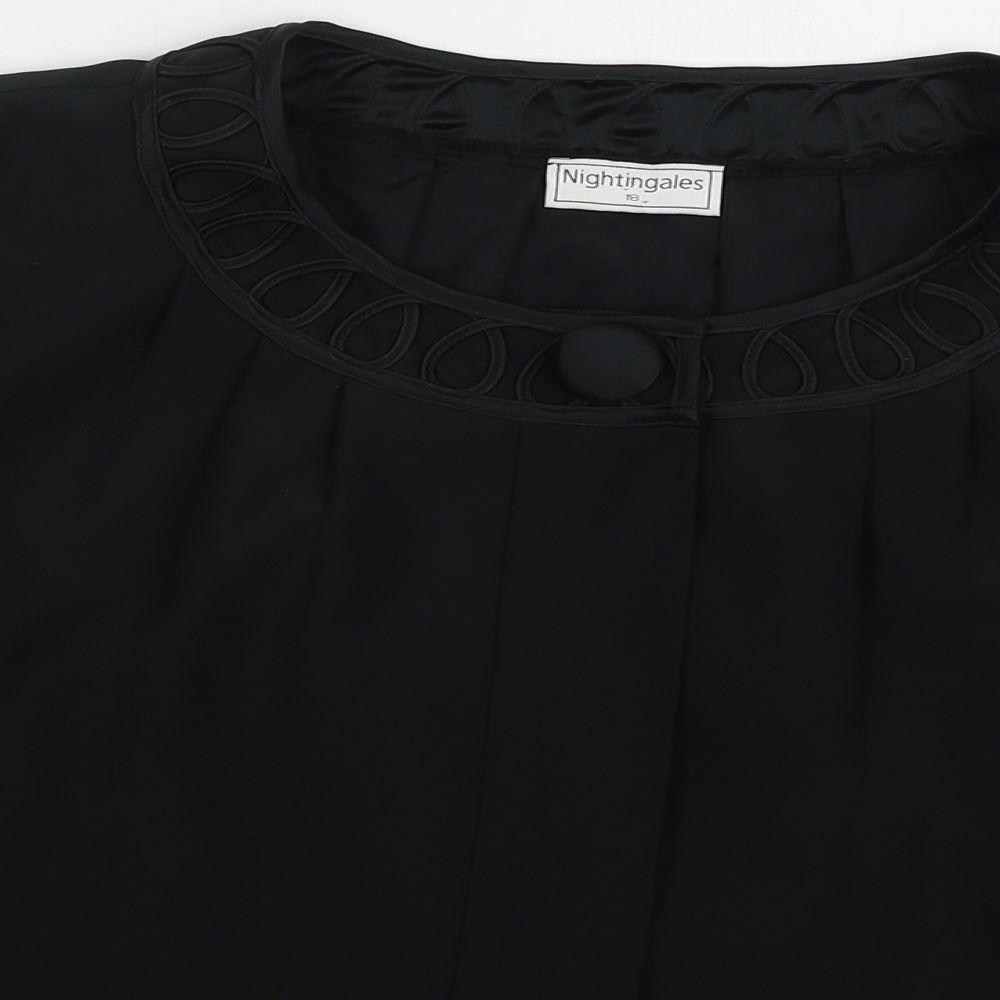 Nightingales Womens Black Jacket Size 8 Button