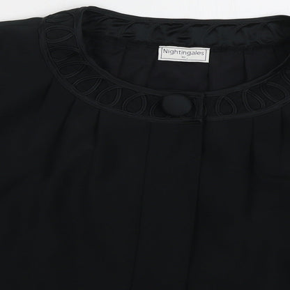 Nightingales Womens Black Jacket Size 8 Button