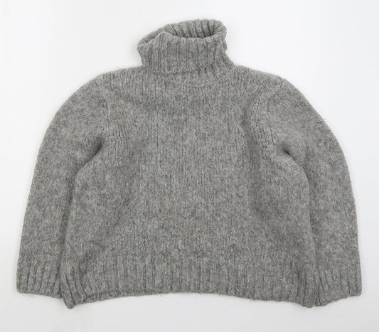 Primark Womens Grey Roll Neck Acrylic Pullover Jumper Size 12