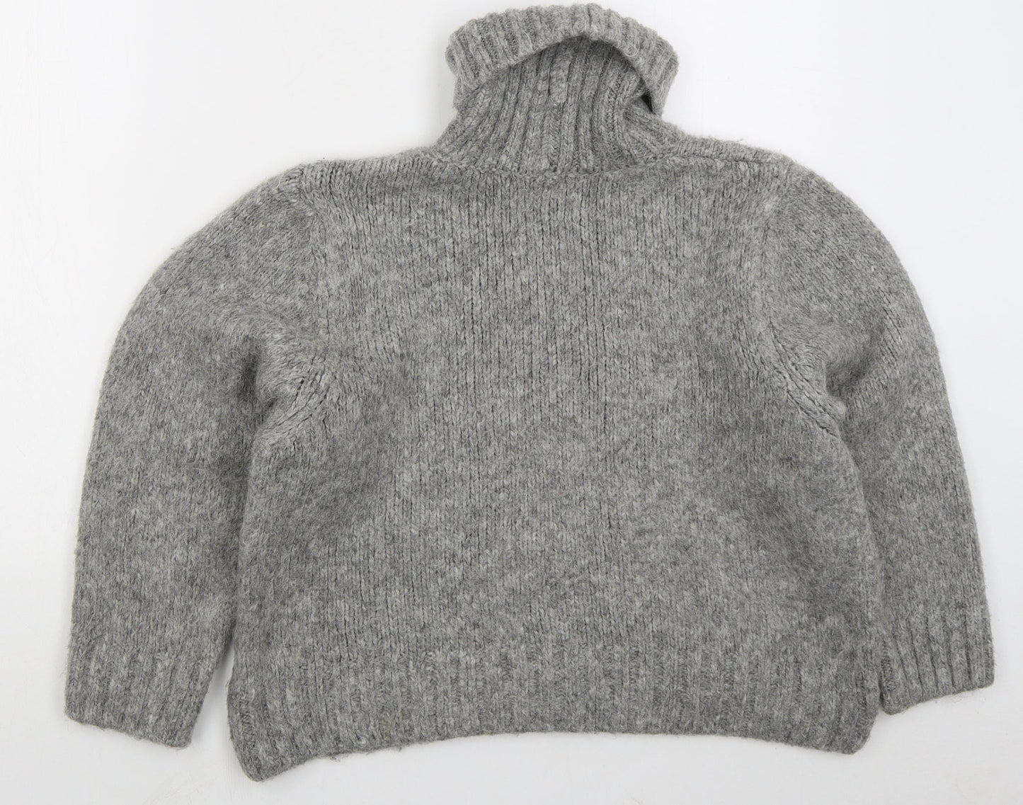 Primark Womens Grey Roll Neck Acrylic Pullover Jumper Size 12