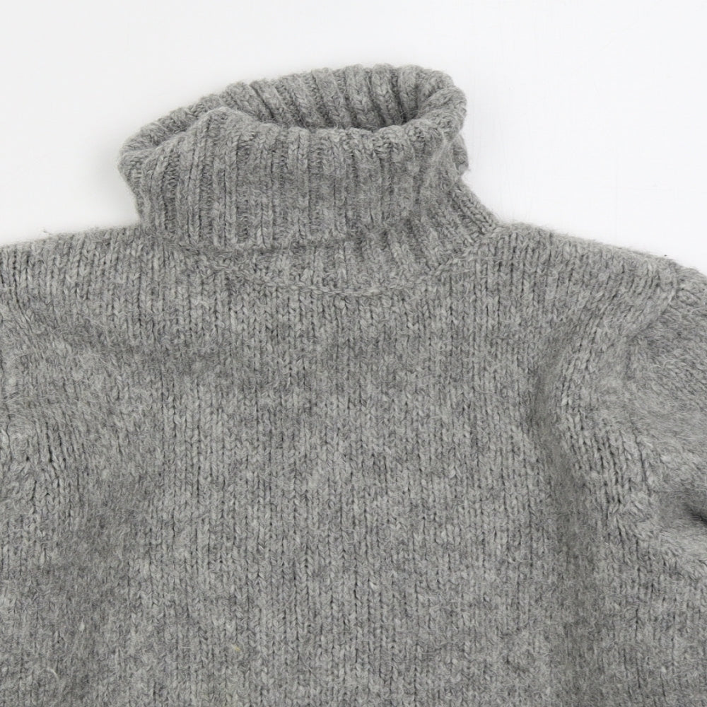 Primark Womens Grey Roll Neck Acrylic Pullover Jumper Size 12