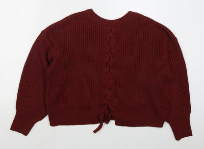 Womens UK Size L New Look Red Pullover Jumper
