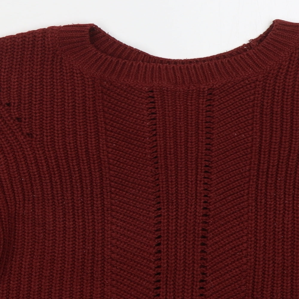 Womens UK Size L New Look Red Pullover Jumper