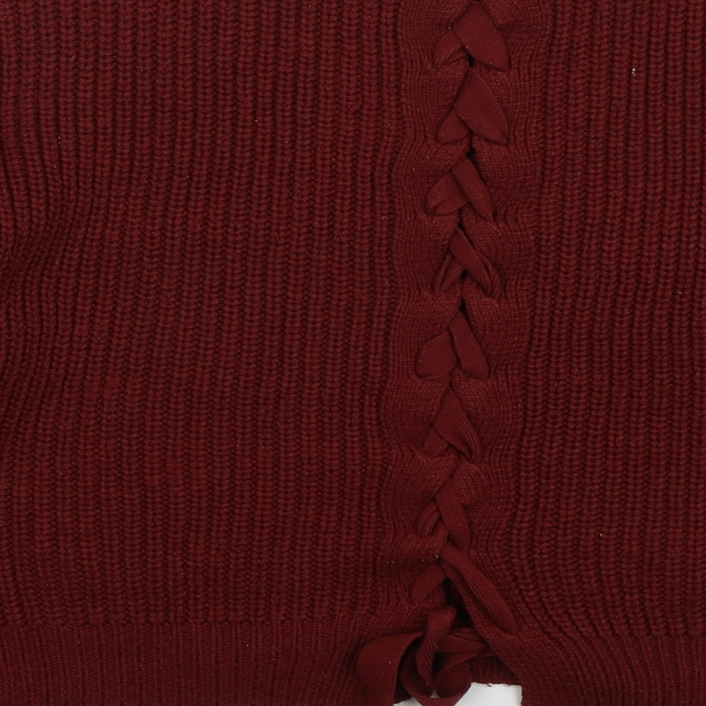 Womens UK Size L New Look Red Pullover Jumper