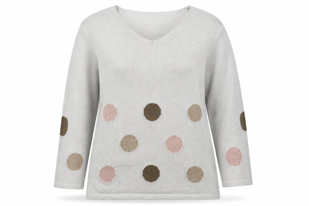 Womens UK Size L Marble White Pullover Jumper