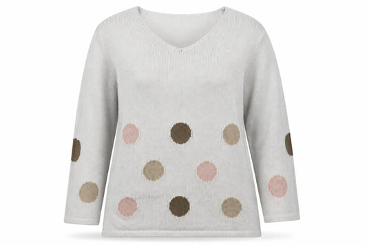 Womens UK Size L Marble White Pullover Jumper