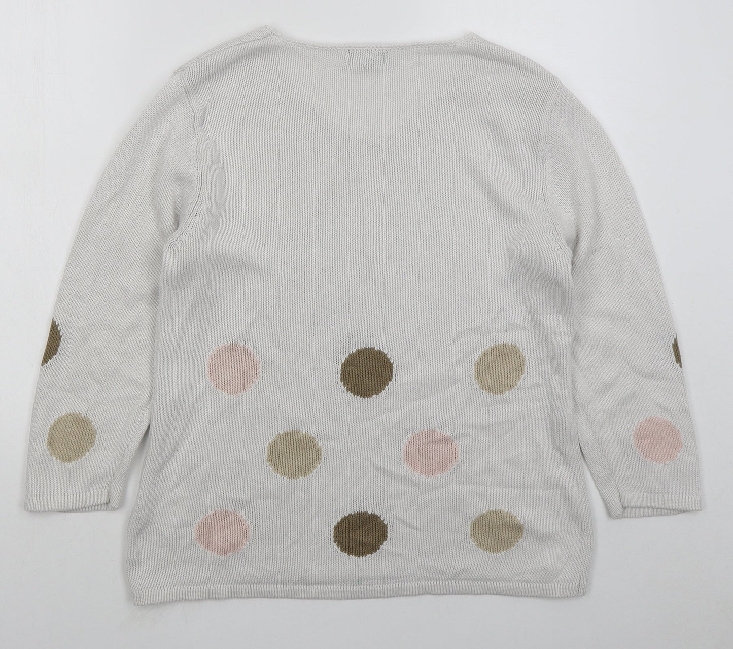 Womens UK Size L Marble White Pullover Jumper