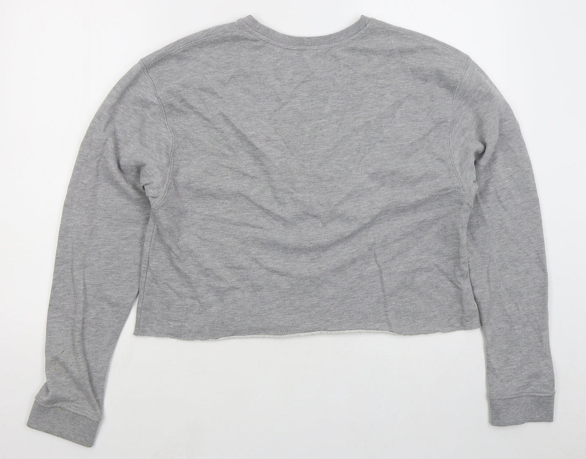 Miss Selfridge Womens Grey Cotton Pullover Sweatshirt Size 16 Pullover