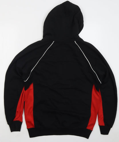 PB Sport Mens Black Cotton Full Zip Hoodie Size M - Red