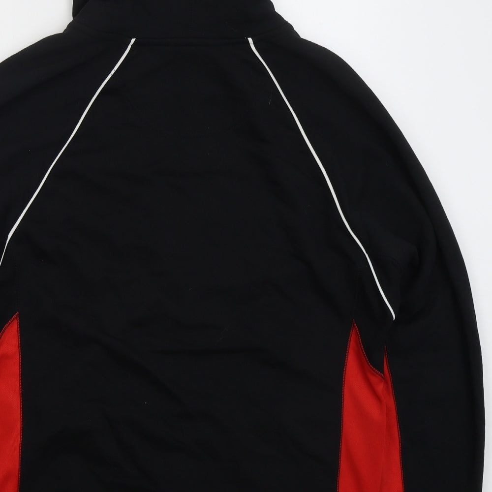 PB Sport Mens Black Cotton Full Zip Hoodie Size M - Red