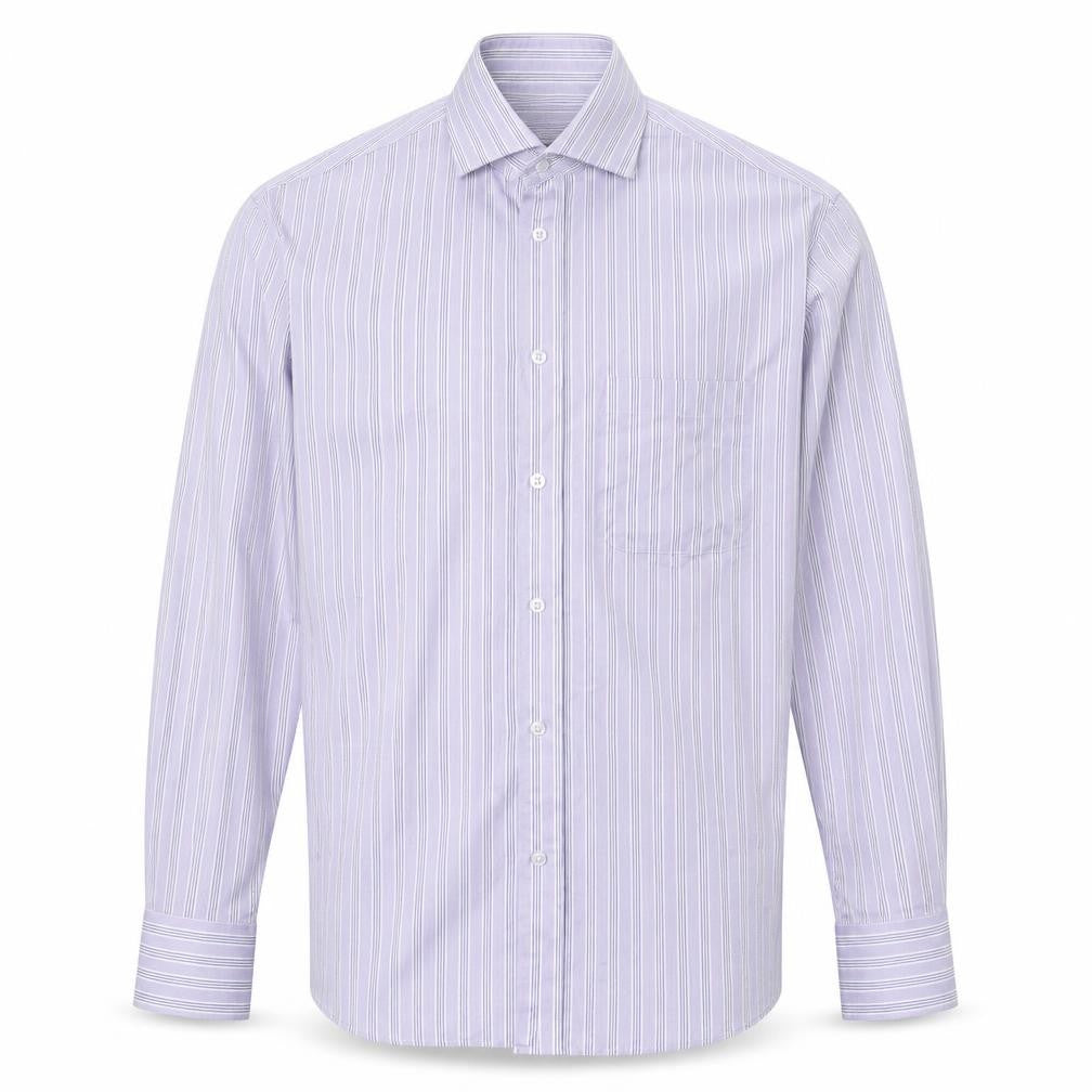 Mens UK Size 15.5 Woolworths Purple  Button-Up Long Sleeve Casual Shirt