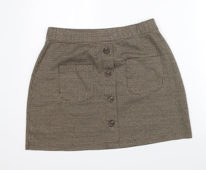 JDY Womens Brown Geometric Polyester Straight & Pencil Skirt Size L