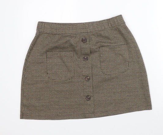 JDY Womens Brown Geometric Polyester Straight & Pencil Skirt Size L