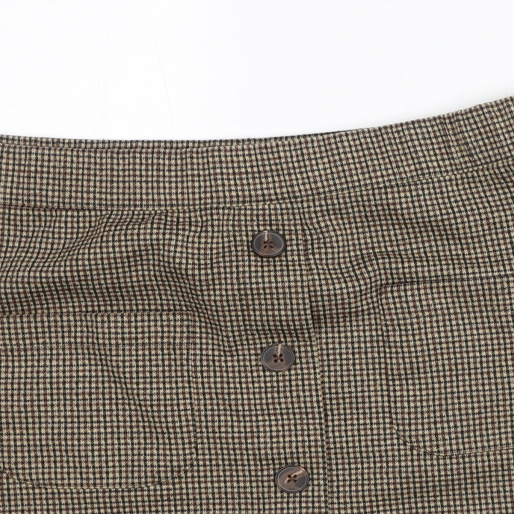 JDY Womens Brown Geometric Polyester Straight & Pencil Skirt Size L