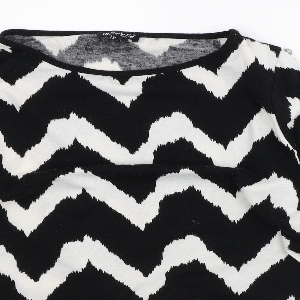 Womens UK Size S Marble White Basic T-Shirt
