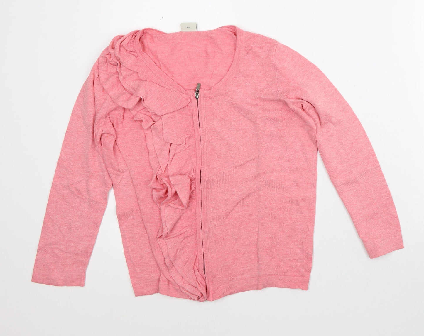 Sprit Womens Pink Round Neck Viscose Cardigan Jumper Size S