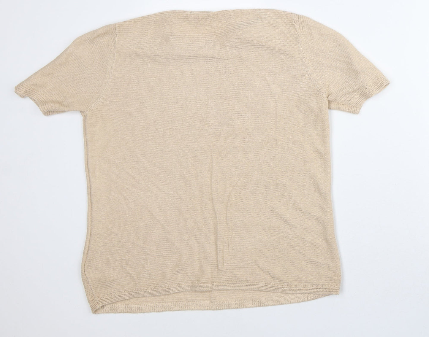 Womens UK Size 10 Marks and Spencer Beige Basic T-Shirt