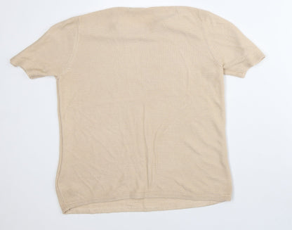 Womens UK Size 10 Marks and Spencer Beige Basic T-Shirt