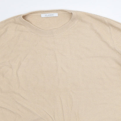 Womens UK Size 10 Marks and Spencer Beige Basic T-Shirt