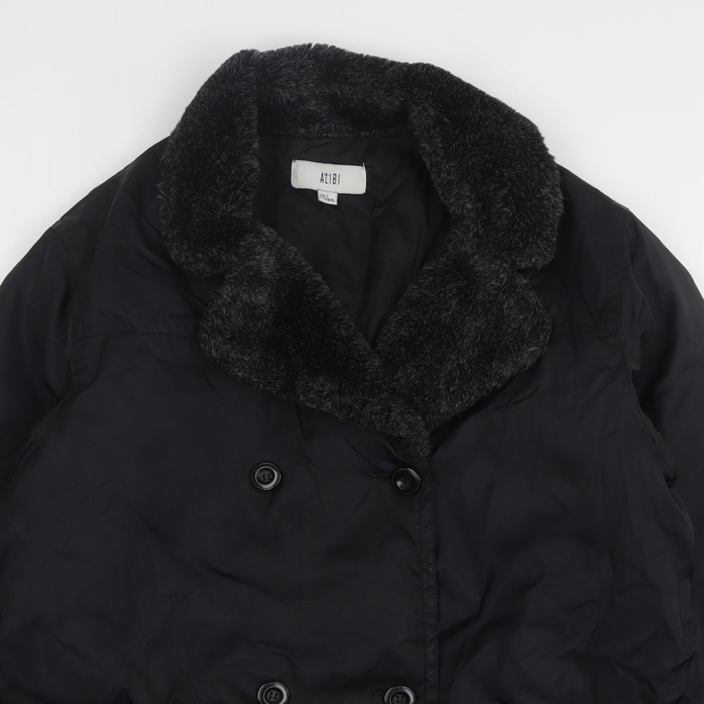 Womens UK Size 12 Alibi Black Overcoat