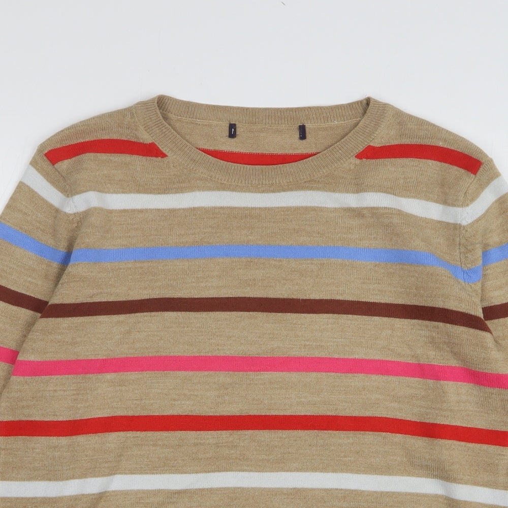 Womens UK Size 10 Marks and Spencer Beige Pullover Jumper