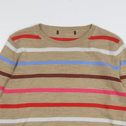 Womens UK Size 10 Marks and Spencer Beige Pullover Jumper