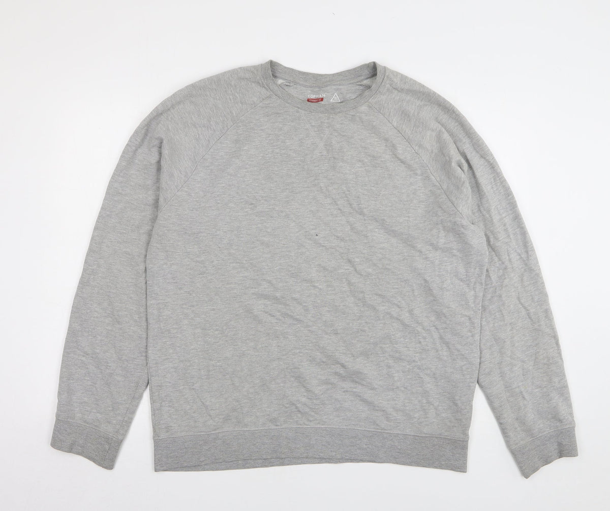Topman Womens Grey Cotton Pullover Sweatshirt Size XL