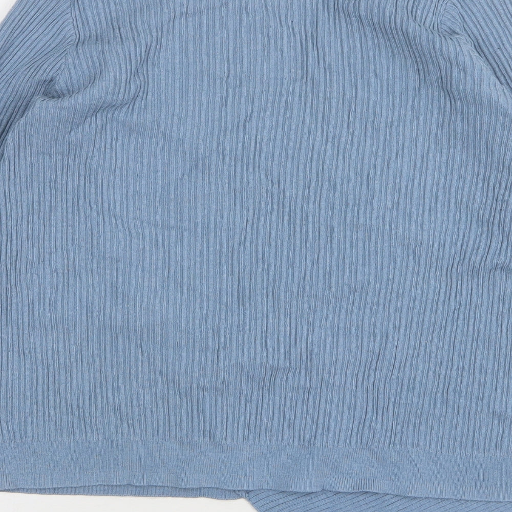 TU Womens Blue V-Neck Acrylic Pullover Jumper Size 14