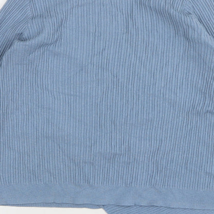 TU Womens Blue V-Neck Acrylic Pullover Jumper Size 14