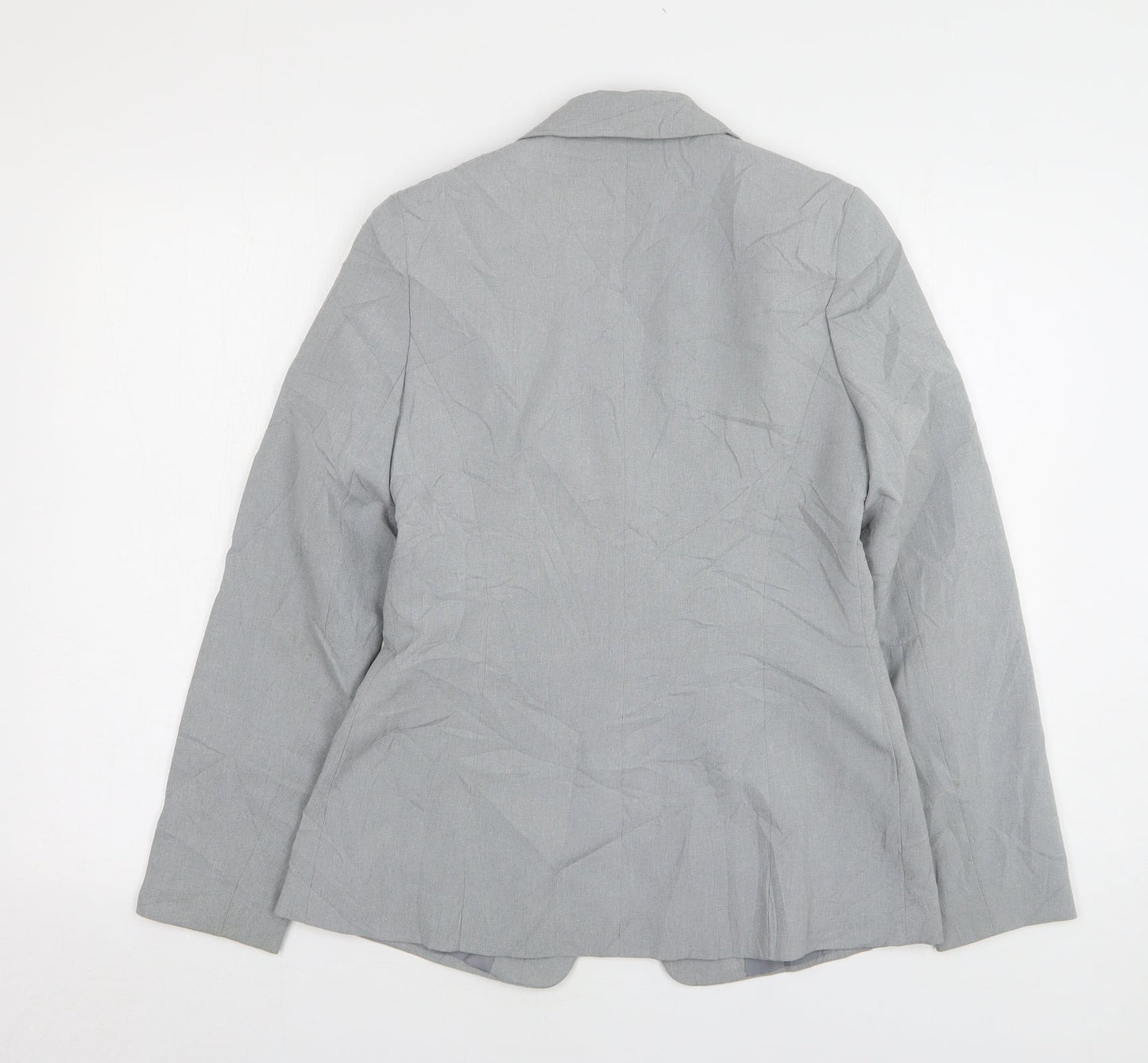 Look Womens Grey Polyester Jacket Blazer Size 10