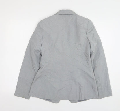 Look Womens Grey Polyester Jacket Blazer Size 10