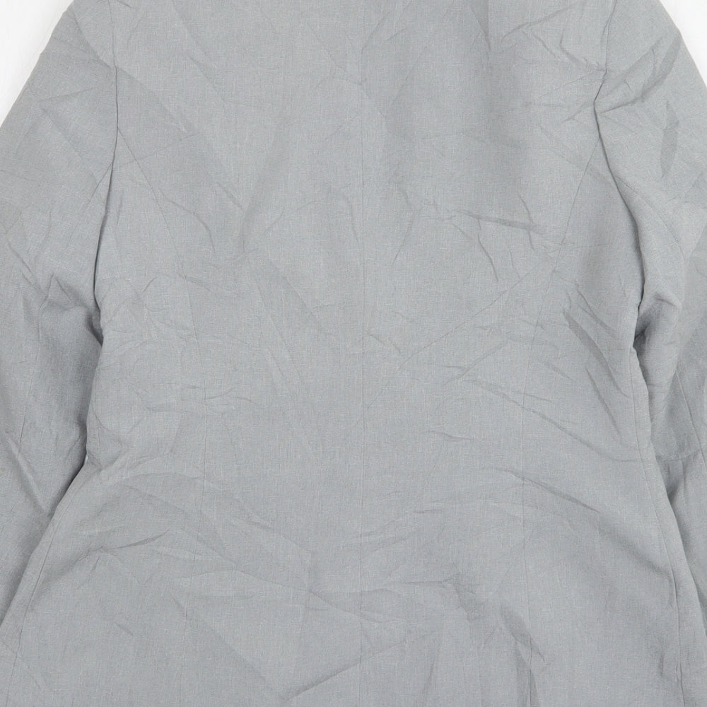 Look Womens Grey Polyester Jacket Blazer Size 10