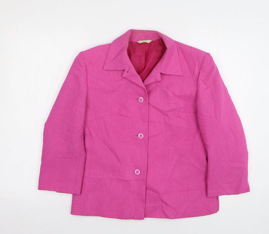 Marks and Spencer Womens Pink Polyester Jacket Suit Jacket Size 12
