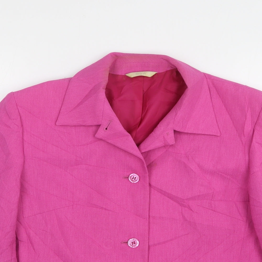 Womens UK Size 12 Marks and Spencer Regular Pink Suit Jacket