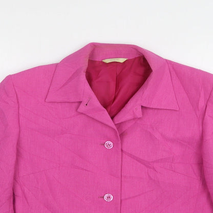 Womens UK Size 12 Marks and Spencer Regular Pink Suit Jacket