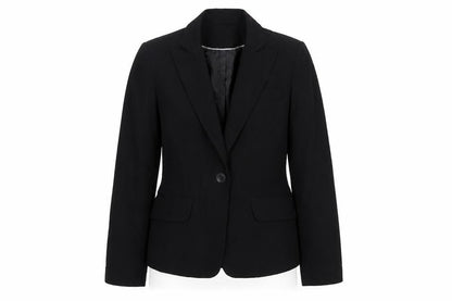South Womens Black Polyester Jacket Suit Jacket Size 8