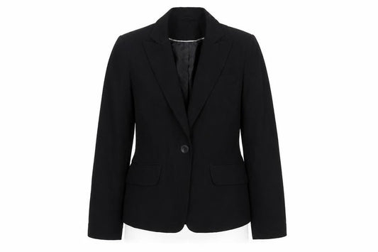 South Womens Black Polyester Jacket Suit Jacket Size 8