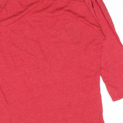 Clockhouse Womens Red Cotton Jersey T-Shirt Size L Round Neck