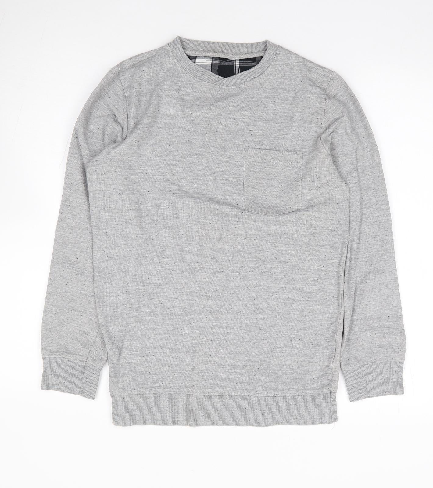 Mens UK Size S Preworn Grey Pullover Sweatshirt